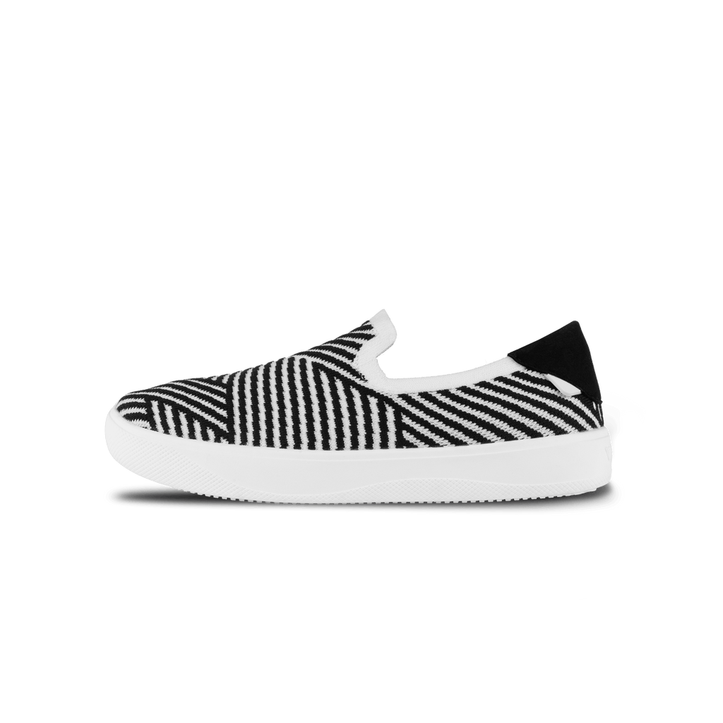 Men's Boardwalk Slip-On - White/Black Zigzag
