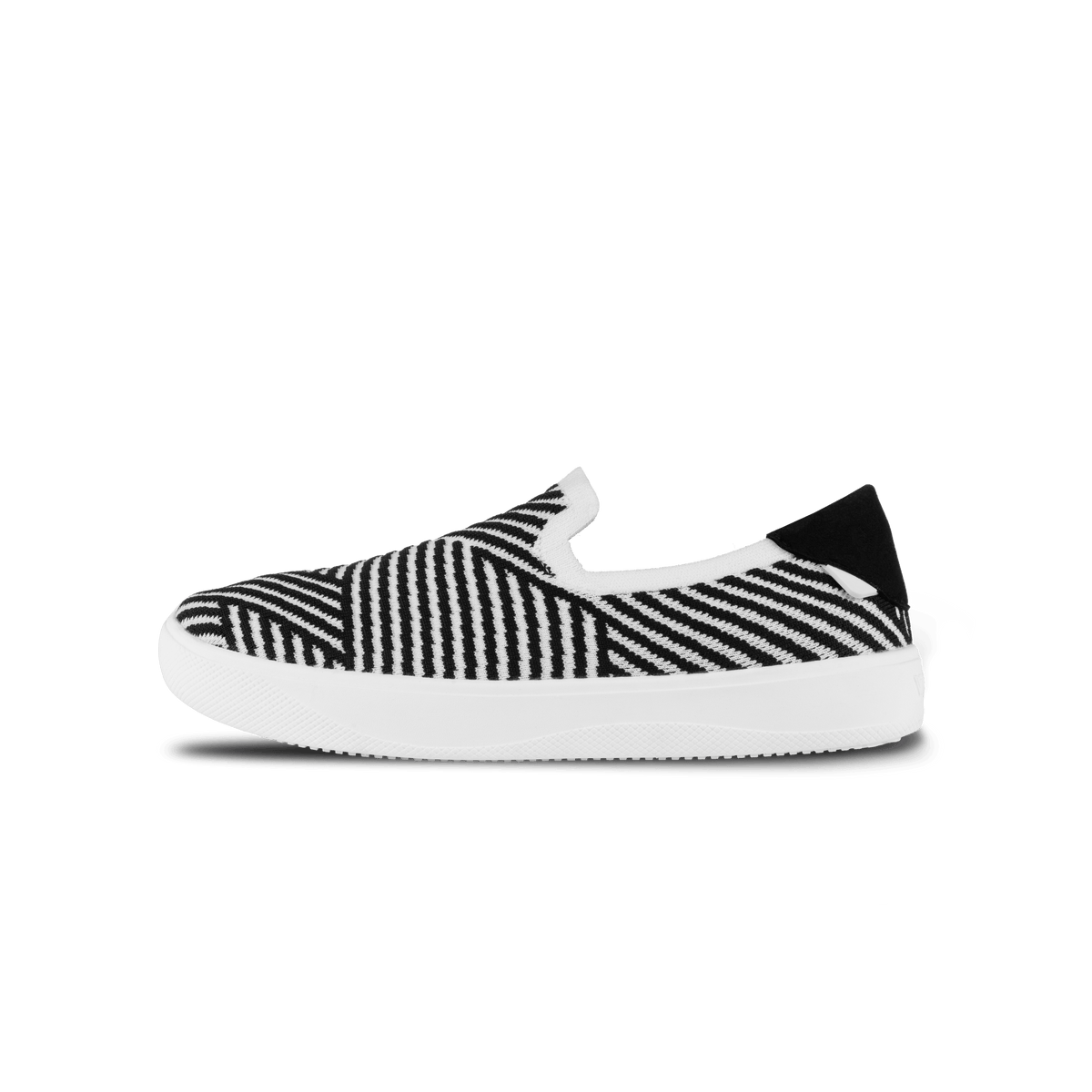 Men's Boardwalk Slip-On - White/Black Zigzag