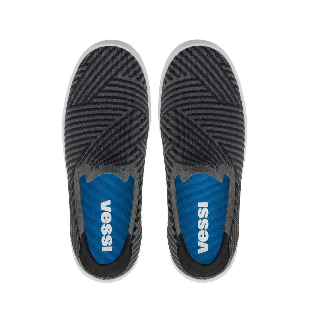 Women's Boardwalk Slip-On - Dark Grey/Black Zigzag